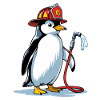 Firefighter Penguin with Hose