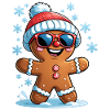 Winter gingerbread with sunglasses