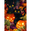 Halloween Moonlit Pumpkin Cats