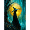 Moonlit Witch in Sunlit Grove