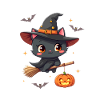 Halloween Cat with Halloween Pumpkin