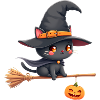 Halloween Cat with Halloween Pumpkin