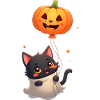 Halloween Cat with Halloween Pumpkin