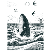 Ocean Whale with Hanko Stamp