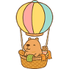 Capybara en montgolfière – doux et détendu 🎈