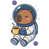 Capybara Astronaut – Coffee in Space ☕🪐