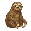 Geometric Sloth Low-Poly