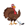 Funny Turkey Playing Golf