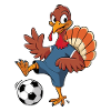 Funny Turkey Playing Soccer