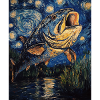 Carp Fish Van Gogh Style