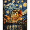 Carp Fish Van Gogh Style