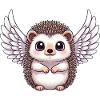 Cute hedgehog with wings halo Christmas