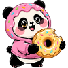 Funny Panda with Donut Halloween Candy