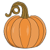 Curved Stem Pumpkin Illustration