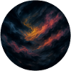 Orange night swirling sky
