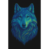 Neonwolf Farbiges Wolfporträt
