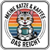 Coffee Kitten in Retro Rainbow