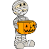 Cute Mummy with Jack-o-Lantern