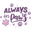 Always on Day Pawprints Purple