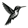 Gold Line Hummingbird Silhouette