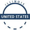 Illinois round badge with USA text