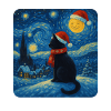 Sternennacht Katze im Weihnachtszauber