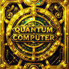 Golden Quantum Computer Emblem