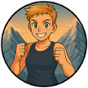 Enthusiastic mountain sports hero