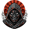 Oni Dämon Maske | Japanischer Samurai Krieger