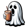 Ghost with pumpkin latte