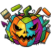 Halloween Graffiti Pumpkin