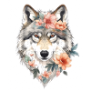 Flower Wolf Portrait