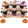 Pug-O-Ween Witch Hat Pugs