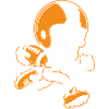 Skeleton Football Mascot Orange