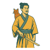 Samurai with Cat