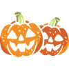 Two funny Halloween pumpkins