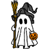 Ghosts Halloween with pumpkin light