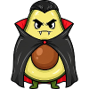 Funny Halloween Avocado Vampire Cartoon Fun