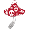 Red Mushroom with White Skulls