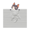 Curious Cat – Funny Optical Line Art
