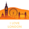 I Love London Skyline Sunset