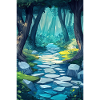 Illustration einer Waldlandschaft