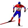 Skiers Red Blue White – Dynamic Style