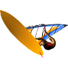Windsurfer Orange Sail Art
