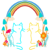 Arc-en-ciel Rétro Chats Enfants