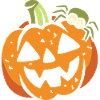 Funny Halloween pumpkin with spider