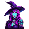 Neon Witch Portrait in Purple