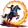 Fire Circle Cowboy Rider