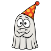 Grumpy Ghost with Party Hat