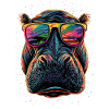 Nilpferd Flusspferd Mama Hippopotamus Cooles Hippo